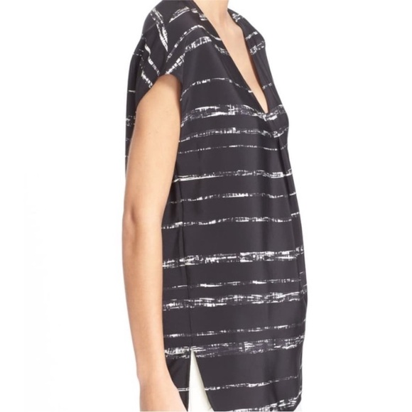 Vince shadow stripe silk oversized blouse top size S - Picture 5 of 10